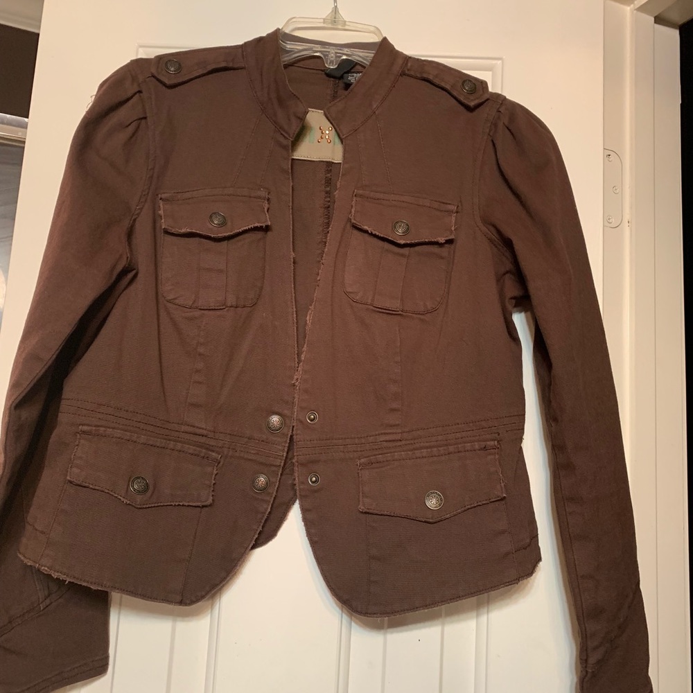 Brown slim fitting jacket